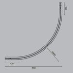 Коннектор радиусный D900 встраиваемый под ГКЛ 9,5мм Levity черный, TRA184-R900-12B. TM Maytoni