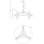 Люстра на штанге Arte Lamp BOLLA A1664SP-10BK, 10хE14