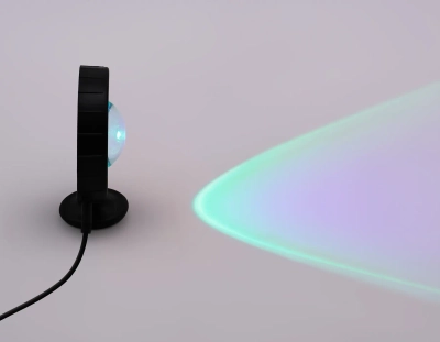 Атмосферная светодиодная настольная лампа с пультом DE8383 BK черный LED RGB 3W (ПДУ RGB)
