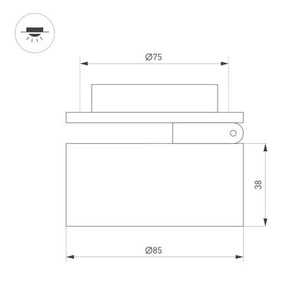 Светильник LGD-POT-BUILT-R85-12W Day4000 (WH, 100 deg, 230V) (Arlight, IP44 Металл, 5 лет)