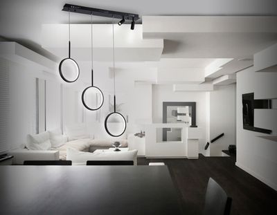 Светильник светодиодный подвесной с пультом FL5278/3+2 BK черный 59W 3000K/4200K/6400K+4200K 800*20*1200 (ПДУ ИК)