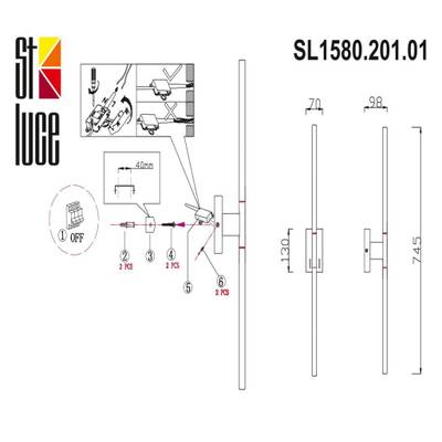 SL1580.201.01 Светильник настенный ST-Luce Матовое золото/Белый LED 1*12W 3200K