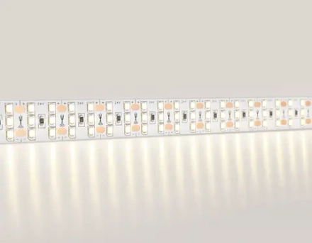 Светодиодная лента трехрядная GS3901 2835 324Led/ 26W m/ 24V IP20 3000K/ 5000*18*1.2mm/ кратность резки 18.5mm (2 конт.)
