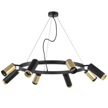 LR01840487470 Люстра RULLO 8х50W GU10 ЧЕРНЫЙ/ЗОЛОТО (571018+214440-4+214487-4+203437-4+203440-4)