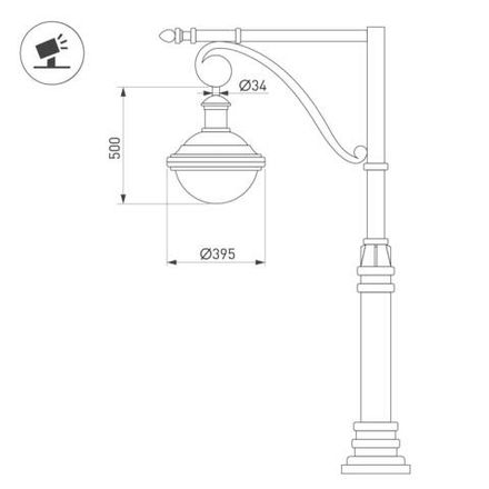Светильник OXOR-AMPIL-BUE - 395x500-50W Day4000 (BK, 120 deg, 230V) IP65 (Arlight, -)