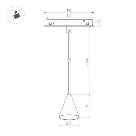 Светильник MAG-ORIENT-CONE-HANG-7W Day4000 (BK, 40 deg, 48V) (Arlight, IP20 Металл, 3 года)