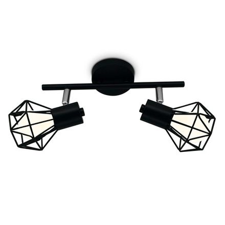 Настенно-потолочный спот в стиле лофт TR8621/2 BK/CH черный/хром E27*2 max 40W 260*91*175 (Уценка по качеству)