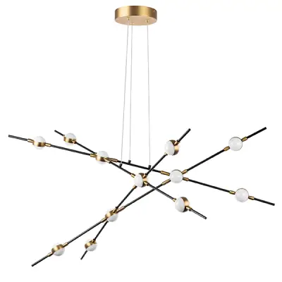 745247 Люстра BERGAMO LED 5Wх12 4800LM ЧЕРНЫЙ МАТОВЫЙ/ЗОЛОТО 4000K Lightstar