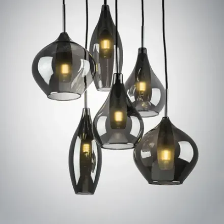 803067 Подвес PENTOLA 6х25W G9 ХРОМ/ДЫМЧАТЫЙ Lightstar