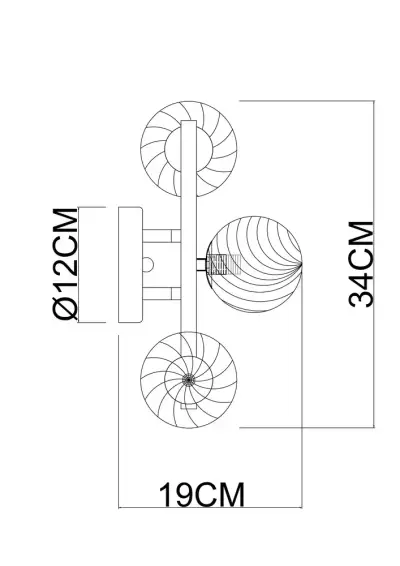 Бра Arte Lamp ETEREO A5261AP-3GO, 3хG9