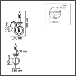 8032/1W CLASSI LN26 металл/хрусталь, хром/прозрачный Бра E14 1*40W 220V LAOKA