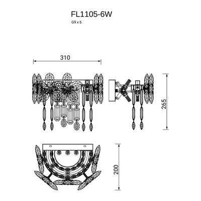 Бра Jardin FL1105-6W, G9х6
