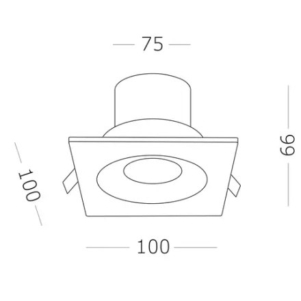 ST259.438.10 Св-к встр. Черный LED 1*10W 3000K 700Lm Ra>90 60° IP44 L100xW100xH66 85-265V