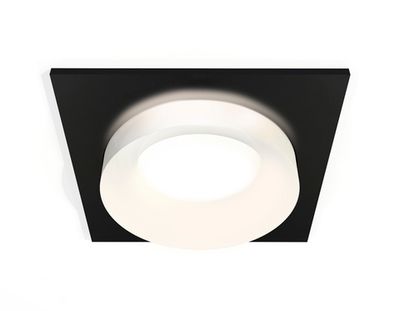 Комплект встраиваемого светильника c акрилом XC7632044 SBK/FR черный песок/белый матовый MR16 GU5.3 (C7632, N7165)