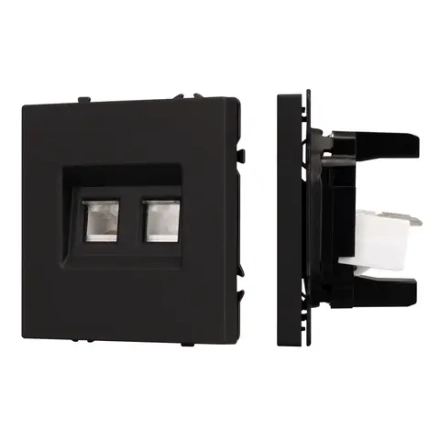 Механизм сдвоенной компьютерной розетки SCT-NOBE-MPC2-SFPL-BK (RJ-45, CAT6) (Arlight, -)