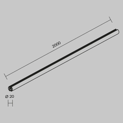 Шинопровод круглый подвесной 2 м Levity, TRX184-R-112B. TM Maytoni