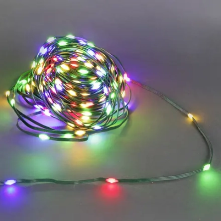 A-509A MIX гирлянда светодиодная, 30м, 300LED, "Капля", 220V, прозрачный шлейф, с контроллером