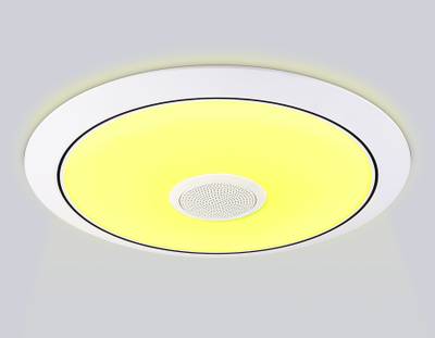 Музыкальный светодиодный светильник с подсветкой RGB FZ720 WH белый IP20 52W 3000-6500K+RGB Music 450*65 (ПДУ ИК)