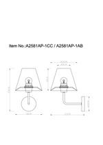 Бра Arte Lamp ELBA A2581AP-1CC, 1хE27