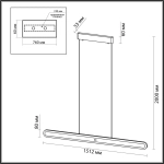 6641/40L HIGHTECH ODL24 317 металл/черный/акрил Подвесной светильник IP20 LED 40W 3000K 220V с датчиком движения и диммером яркости SATRION