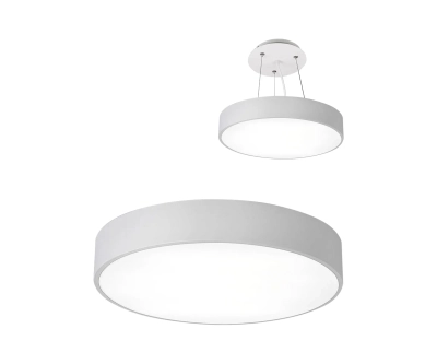05460,01 Светильник Медина белый d60 h10 Led 48W (4000K) 2 типа крепления: потолочное и подвесное