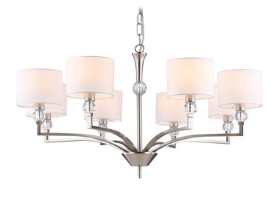 Светильник подвесной LH71123/8 SN/WH никель/белый E14/8 max 40W D840*880