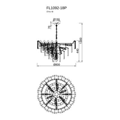 Люстра подвесная Finezza FL1092-18P, E14х18
