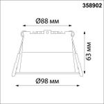 358902 SPOT NT22 283 черный Светильник встраиваемый светодиодный IP20 LED 4000К 12W 220V TRAN