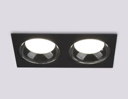 Светильник встраиваемый TN52344/2 SBK/GBK черный песок/черный глянец GX53 max 12W 220*115*25