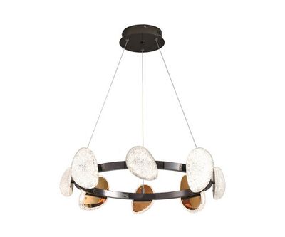 Люстра диммируемая Юнни черный жемчуг d60 h120 Led 4*5W+4*7W (4000K) с пультом ДУ