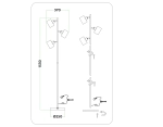 Напольный светильник со сменной лампой в стиле лофт TR8154/3 WH белый E27*3 max 40W D370*1530