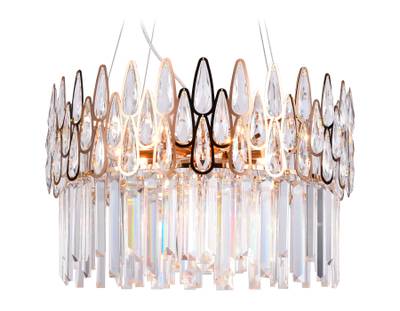 Подвесная хрустальная люстра TR5263/8 GD/CL золото/прозрачный E14/8 max 40W D500*700