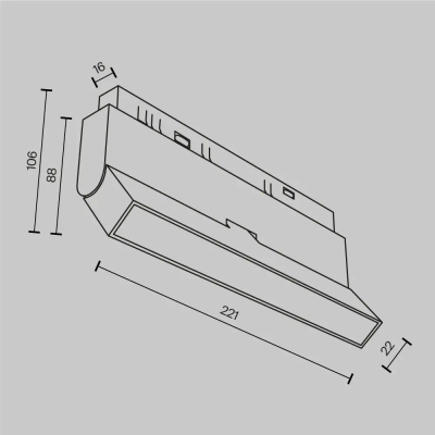 Трековый светильник Базис / Basis Exility 2700K 12Вт 120°, TR036-2-12W2.7K-B. TM Maytoni