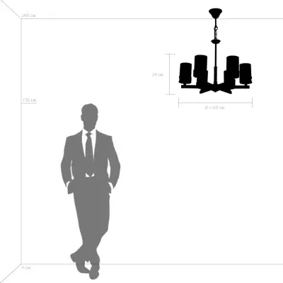 731067 Люстра CERO 6х40W E14 ЧЕРНЫЙ/ЗОЛОТО/БЕЛЫЙ Lightstar