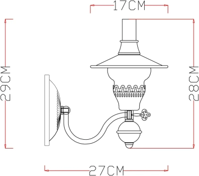 Бра Arte Lamp TRATTORIA A5664AP-1AB, 1хE14