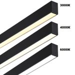 359607 OVER NT25 068 черный Светильник линейный светодиод. с переключ. цв. температуры IP20 LED 60W 220-240V 3000К\4000К\6000К FATTO