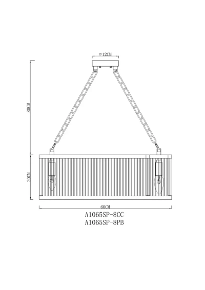 Подвесная люстра Arte Lamp ANETTA A1065SP-8PB, 8хE14