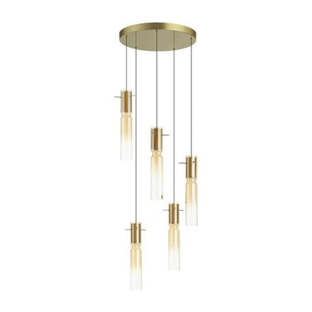 5058/25LA PENDANT ODL24 461 золотой/янтарный/металл/стекло Люстра каскадная LED 5*5W 3000K SCROW