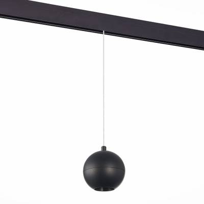 ST354.433.12 Магнитный трековый светильник подвесной Черный LED 1*12W 3000K 750Lm Ra&gt;80 36° IP20 D100xH92 48V