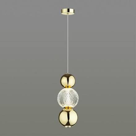 5008/7LA L-VISION ODL23 589 золотой/прозрачный/металл/акрил Подвес LED 7W 4000K 300Лм CRYSTAL