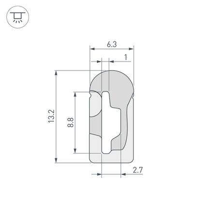 Силиконовый профиль WPH-FLEX-0613-SIDE-S8-10m WHITE (Arlight, Силикон)