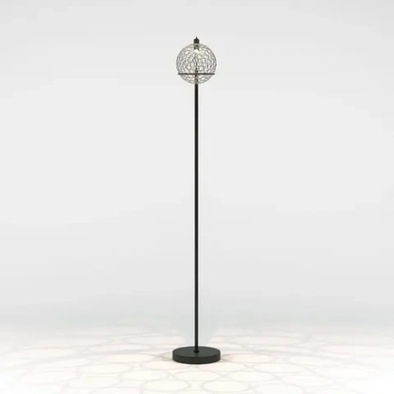 Напольный светодиодный светильник с металлическим плафоном 80492/1 черный, LED