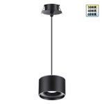 358965 SPOT NT22 446 черный Светильник встраиваемый с переключ. цв. температуры, провод 2м IP20 LED 3000К\4000К\6000К 12W вниз + 3W вверх 110-265V GIR