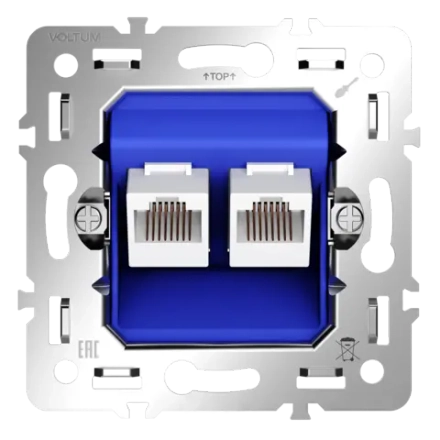 VLS0602M Механизм розетки компьютерной двойной RJ45+RJ45 кат.6, S70. (ТМ Maytoni)