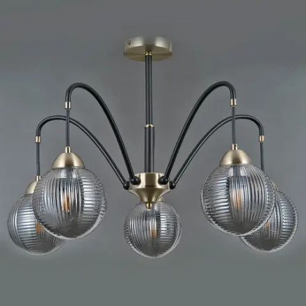 IL0433-5PSQ-79 BK AB светильник потолочный ILLUMICO, E27х5