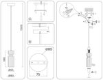 Светильник подвесной LH56111 BK/BS/CL черный/латунь/прозрачный E14 max 40W D65*1500