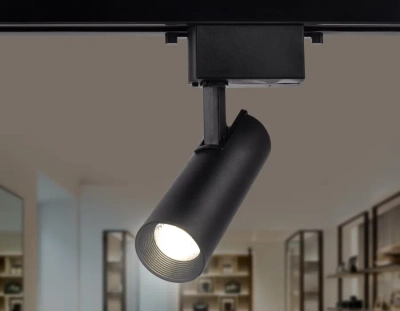 Трековый однофазный светодиодный светильник GL5858 BK черный LED 10W 4200K 24°