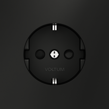 VLS040208 Розетка встраиваемая VOLTUM S70 с заземлением и защитными шторками, 16А, (черный матовый) (ТМ Maytoni)