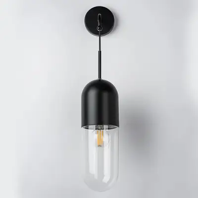 690517 Бра RAMO 1х40W E27 ЧЕРНЫЙ МАТОВЫЙ/ПРОЗРАЧНЫЙ Lightstar