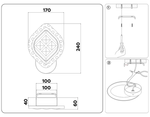 Настенный светодиодный светильник с хрусталем FA278 CF/TI кофе/янтарь 12W 240*170*60